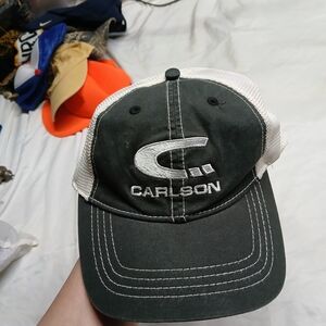 black/white Carlson trucker cap mesh back. Pacific Headgear Vintage Collection